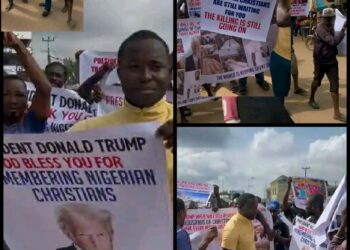 Matasa a Enugu Sun Yi Gangamin Goyon Bayan Trump – Kiristoci Sun Shirya Kiran Sojojin Amurka